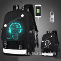 Ineoo Luminous Kids Trolley School Bags con ruedas Bolsa de la escuela secundaria para computadoras portátiles Logotipo personalizado